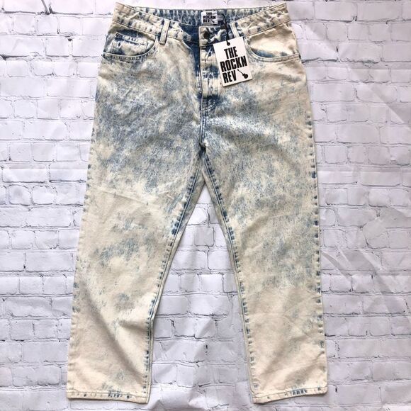 The Rockn Rev Denim - NWT womens size 10 the rockn rev acid wash cropped high waist mom jeans